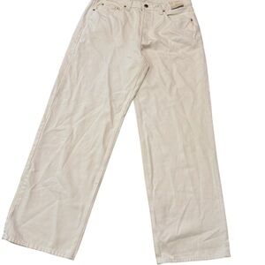 90s Baggy White Wide Leg Jeans Women's Size 10
